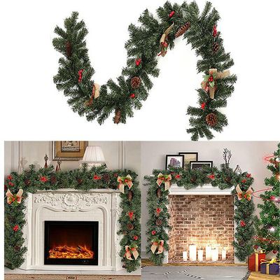 1.8M 2022 Christmas Decor Rattan Artificial Flower Tree Ornament Outdoor Garland Wreath Pendant Xmas Party Supplies Door Stairs Decor