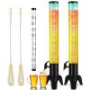 2pcs Beer Giraffe Dispenser, 100oz/3.2 qt Mimosa Tower Dispenser with Ice Tube and LED Light, 3L Tabletop Drink Tower Dispensers for Beer, Margarita, Liquor, Beverage view 1