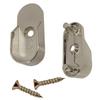 Satin Nickel Oval Closet Rod End Brackets w/Rear Facing 5mm Pins | 15mm x 30mm | 4 Pack view 1
