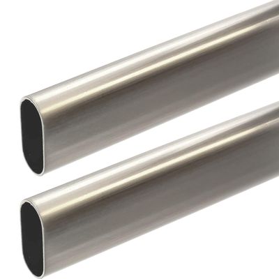 94" Satin Nickel Oval Closet Rod | Heavy Duty Wardrobe Clothes Pole | 2 Pack