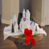 Mark Feldstein & Associates Silver Rooftopped Village with Trees, White Porcelain LED Holiday Figurines, 16 Piece Set, 11 Inch view 3