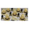 Beistle Black & Gold Happy New Year's Eve Party Supplies Assortment for 50 People - NYE Photo Booth Props - Hats, Tiaras, Noisemaker Horns, Necklaces view 1