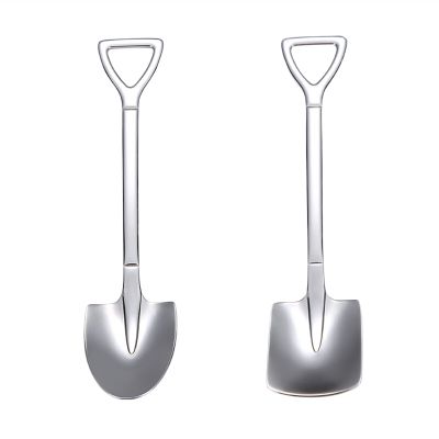 Bulk Spoons Set 2 Pack Stainless Steel Shovel Spoon Home Dessert Spoon Creative Western Food Spoon Coffee Spoons, Small Spoons for Dessert Party Supplies Spoons for Eating