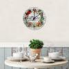 12 Inch Peace Wood Clock Quality Quartz Non Ticking Merry Christmas Cardinal Bird Pine Wreath Wall Clock for Bedroom Arabic Numeral Round Clock for Living Room Office view 2