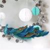 12" Glittering Blue Peacock Clips on Tree Christmas Decorations for Parties and Christmas Decorations (8 Pack) view 2