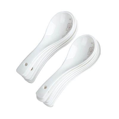 Bulk Spoons Set 6/10/20/30 Ceramic Spoons, Spoons, Home Hotels, Restaurants, Soup Spoons, Simple Tableware, Soup Spoons, Microwave Ovens Spoons for Eating (Size : 50 packs)