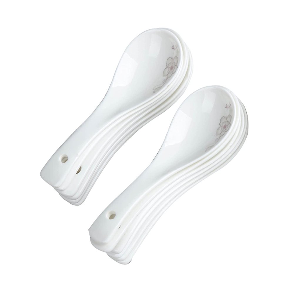 Bulk Spoons Set 6/10/20/30 Ceramic Spoons, Spoons, Home Hotels, Restaurants, Soup Spoons, Simple Tableware, Soup Spoons, Microwave Ovens Spoons for Eating (Size : 50 packs)