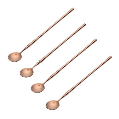 Bulk Spoons Set Stainless Steel Dessert Spoon Tableware Dessert Spoons Long Handle Stir Spoon Home Dessert Spoon for Tea Party Supplies (4 Pieces) Spoons for Eating (Color : B)