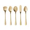Bulk Spoons Set Gold Coffee Spoons 5 Pieces - Stainless Steel Smooth Edge Design Spoon Set Dinner Spoon Table Spoon - Dessert Spoon Creative Ice Cream Scoop Spoons for Eating view 1