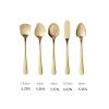 Bulk Spoons Set Gold Coffee Spoons 5 Pieces - Stainless Steel Smooth Edge Design Spoon Set Dinner Spoon Table Spoon - Dessert Spoon Creative Ice Cream Scoop Spoons for Eating view 2