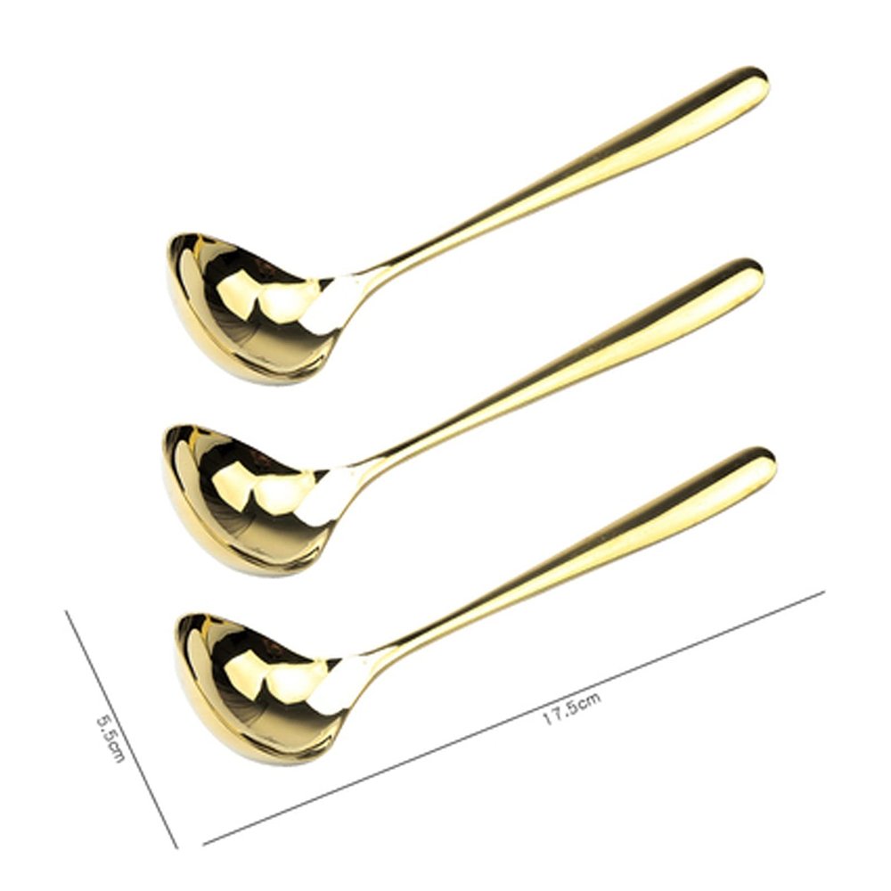 Bulk Spoons Set 304 Stainless Steel Soup Spoon Korean Net Celebrity Long Handle Household Spoon for Drinking and Eating, Large Soup and Ramen Noodle Spoon 2 pcs Spoons for Eating (Color : D)