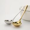 Bulk Spoons Set 304 Stainless Steel Soup Spoon Korean Net Celebrity Long Handle Household Spoon for Drinking and Eating, Large Soup and Ramen Noodle Spoon 2 pcs Spoons for Eating (Color : D) view 2
