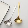 Bulk Spoons Set 304 Stainless Steel Soup Spoon Korean Net Celebrity Long Handle Household Spoon for Drinking and Eating, Large Soup and Ramen Noodle Spoon 2 pcs Spoons for Eating (Color : D) view 3