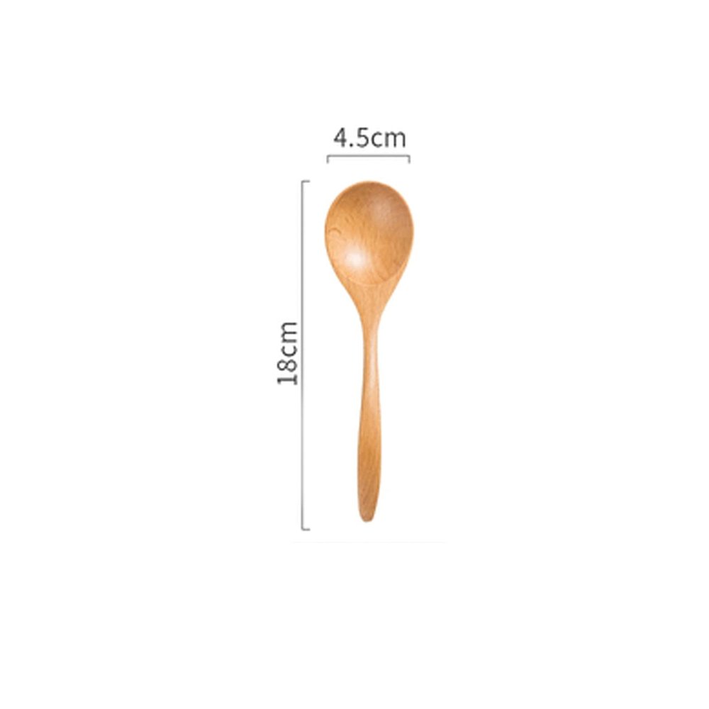 Bulk Spoons Set 10 Pieces Of Wooden Spoons, Long Handle, Wooden Spoons, Rice Porridge Spoons, Household Children's Porridge Spoons, Soup Spoons, Honey Spoons Spoons for Eating (Color : D)