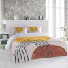 3 Pieces Twin Bedding Duvet Covers Set Mid Century Terracotta Sun Arch Curve Lines Soft Quilt Cover and Pillow Shams, Lightweight Comforter Cover Sets with Zipper Closure for Bedroom Decor Boho Art view 2