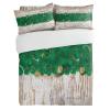 3 Pieces Queen Bedding Duvet Covers Set St. Patrick's Day Green Shamrock Leaf with Gold Coin Soft Quilt Cover and Pillow Shams, Comforter Cover Sets with Zipper Closure for Bedroom Wooden Texture view 3