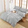 3 Pieces Queen Bedding Duvet Covers Set Heart Shaped Quote Motivational Words Soft Quilt Cover and Pillow Shams, Lightweight Comforter Cover Sets with Zipper Closure for Bedroom Decor Grey view 1
