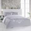 3 Pieces Queen Bedding Duvet Covers Set Heart Shaped Quote Motivational Words Soft Quilt Cover and Pillow Shams, Lightweight Comforter Cover Sets with Zipper Closure for Bedroom Decor Grey view 2