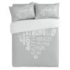 3 Pieces Queen Bedding Duvet Covers Set Heart Shaped Quote Motivational Words Soft Quilt Cover and Pillow Shams, Lightweight Comforter Cover Sets with Zipper Closure for Bedroom Decor Grey view 3