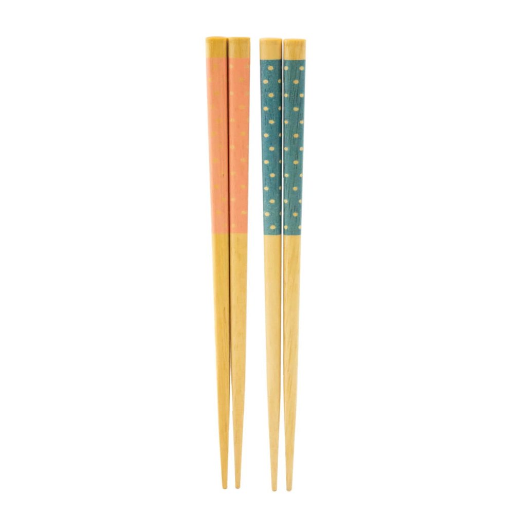 Asahi Kouyo KY-51 Chopsticks, Dishwasher Safe, 9.1 inches (23 cm), Wood Grain Dots, Beige, Natural Wood, Made in Japan, 2 Pairs