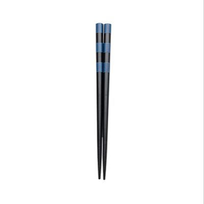Asahi Kouyo W-1088 Chopsticks, Dishwasher Safe, 9.1 inches (23 cm), Black Border, Blue, Natural Wood, Made in Japan, 1 Pair