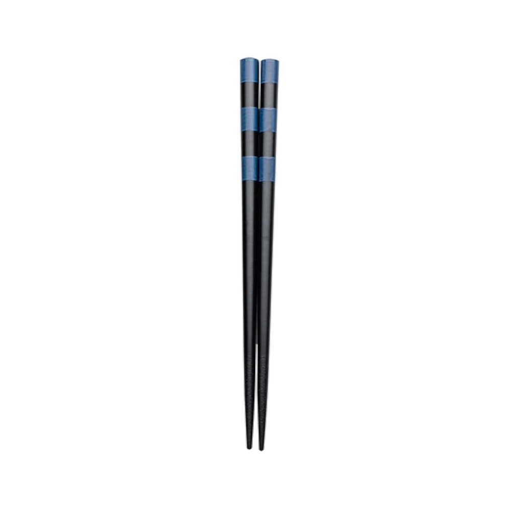 Asahi Kouyo W-1088 Chopsticks, Dishwasher Safe, 9.1 inches (23 cm), Black Border, Blue, Natural Wood, Made in Japan, 1 Pair