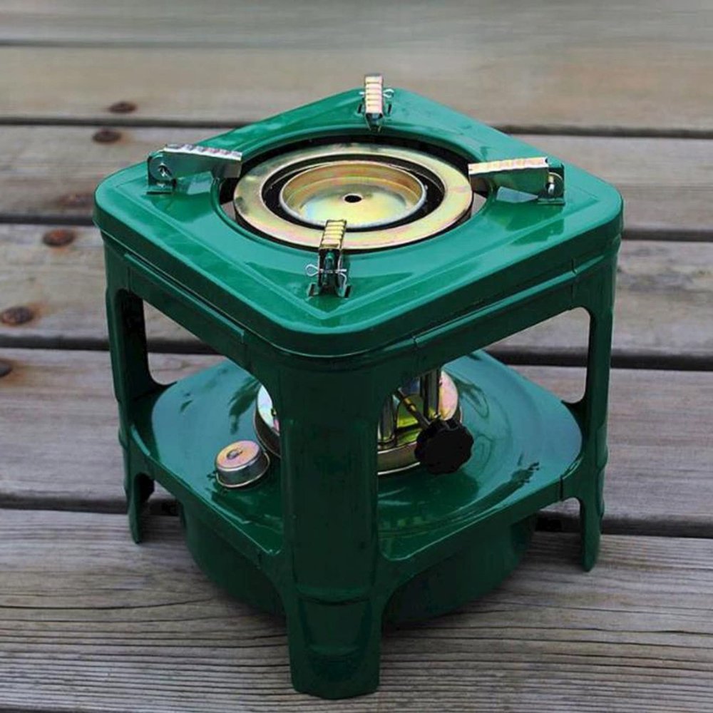 Outdoor Portable Camping Stove, Indoor Small Kerosene Stove Heater, Cooking Stove for 2-3 Persons, 1.5L Fuel Tank Capacity, Green