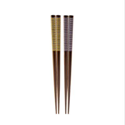 Asahi Kouyo KY-50 Chopsticks, Dishwasher Safe, 8.9 inches (22.5 cm), 30 Tiers, Tip Angle, Brown, Natural Wood, Made in Japan, Set of 2