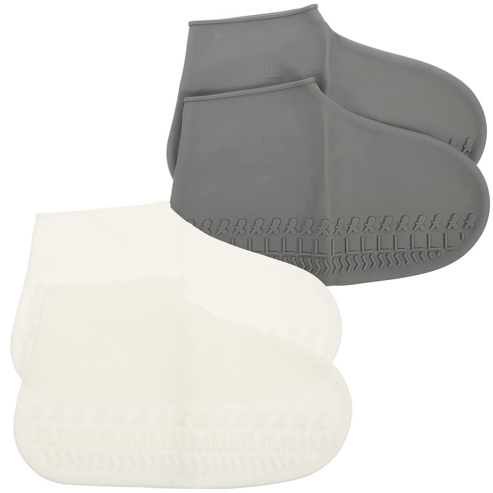 GLEAVI 4pcs Reusable Silicone Shoe - Protectors for Unisex Footwear Thickened Rainproof Booties for Outdoor Use Travel Camping Easy to Clean
