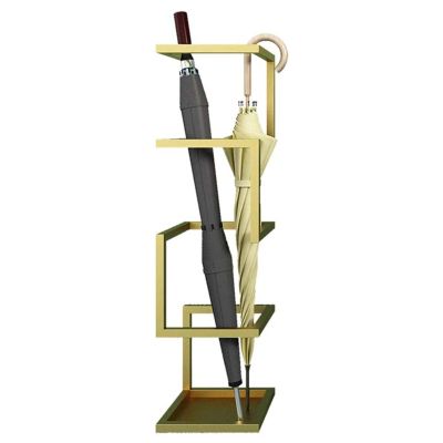 ZARBAILRE Antique Square Umbrella Stand 7724inch, Heavy Duty Metal Industrial Umbrellas Rack, Free Standing Umbrella Holder Ideal for Umbrellas Canes Walking Sticks