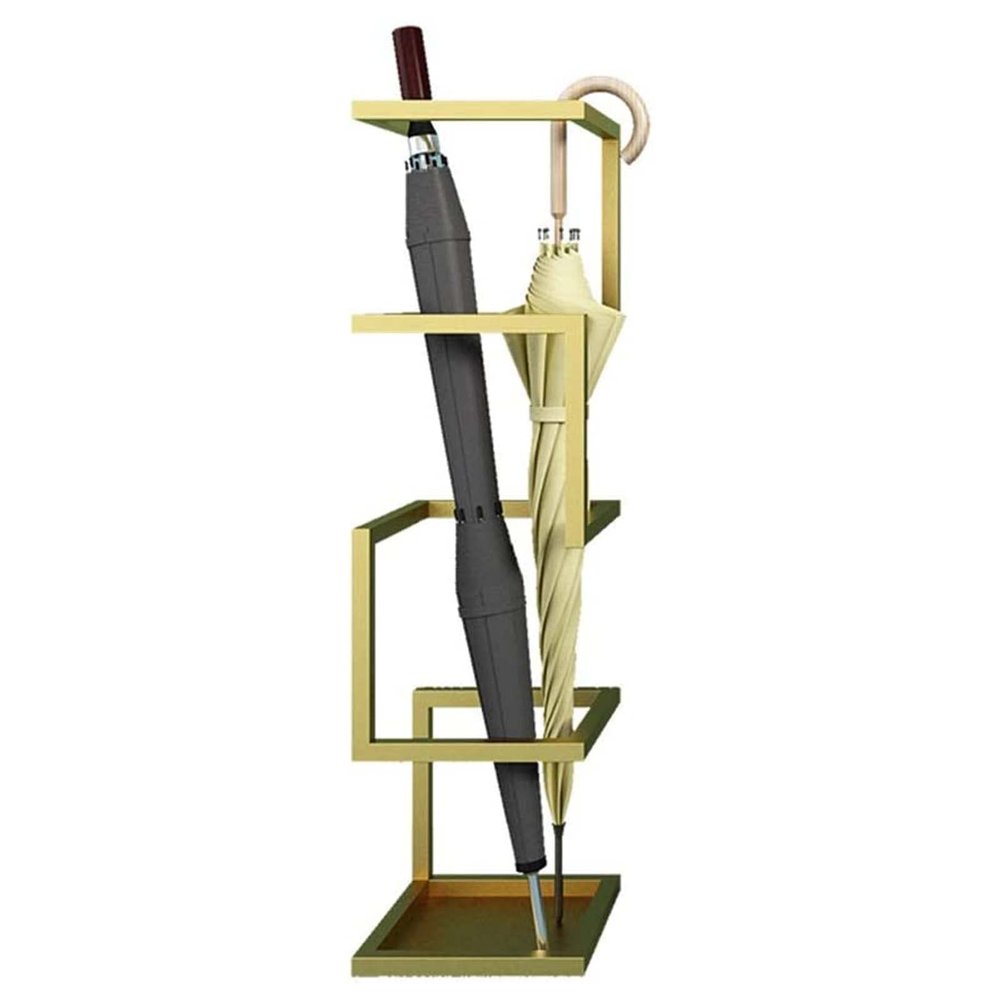 ZARBAILRE Antique Square Umbrella Stand 7724inch, Heavy Duty Metal Industrial Umbrellas Rack, Free Standing Umbrella Holder Ideal for Umbrellas Canes Walking Sticks