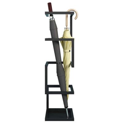ZARBAILRE Antique Square Umbrella Stand 7724inch, Heavy Duty Metal Industrial Umbrellas Rack, Free Standing Umbrella Holder Ideal for Umbrellas Canes Walking Sticks