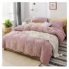 MSUDGH Comforter Queen Bedding Set Duvet Cover Bedding Set Pure Color Four-Piece Warm Velvet Down Set King Size Yellow Double Bed King Co view 1
