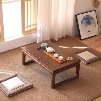 Tables Coffee Tables Tatami Tables Solid Wood Japanese Window Tables Simple elm Wood Coffee Tables Dining Tables Computer Tables Sitting desks (Color : Brown, Size : 80 * 50 * 30cm)