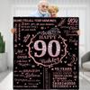 90th Birthday Gifts for Her - Cozy Flannel Fleece Soft Throw Blanket for Bed & Sofa view 1