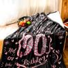 90th Birthday Gifts for Her - Cozy Flannel Fleece Soft Throw Blanket for Bed & Sofa view 3