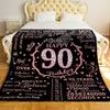 90th Birthday Gift Ideas - Soft Flannel Fleece Throw Blanket for Women: 90 Year Old Gifts for Mom, Grandma, Nana view 2