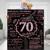 70th Birthday Gifts for Women - 70 Year Old Gifts for Grandma, Mom, Wife - Soft Fleece Flannel Throw Blanket for Bed, Sofa view 1