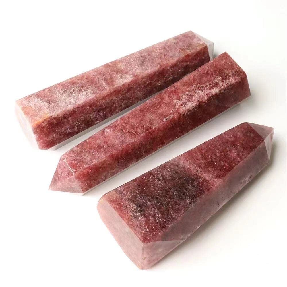 Wholesale Natural Crystal Towers Large red Strawberry Quartz with mica Point 1000g-1250g for Home Decoration 1pc
