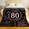 80th Birthday Gifts for Women - 80 Year Old Gifts for Grandma Nana Wife Mom - Soft Flannel Fleece Throw Blanket for Bed Sofa view 2