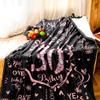 30th Birthday Blanket - Personalized Flannel Fleece Soft Throw for Women - Happy 30th Gift Ideas for Her view 3