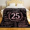 25th Birthday Blanket Gifts for Women - Happy 25th Birthday Gift Ideas for Her - 25 Year Old Gifts for Daughter Sister Bestie - Personalized Flannel Fleece Soft Throw Blanket view 2