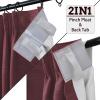 Drapifytex Pinch Pleat Thermal Insulated Blackout Curtains- (56Wx84L, Burgundy) Faux Linen Elegant Pinch Pleated Blackout Drape for Living Room Sliding Glass Door, 1 Panel view 4