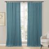 Drapifytex Pinch Pleat Thermal Insulated Blackout Curtains- (56Wx84L, Turquoise) Faux Linen Elegant Pinch Pleated Blackout Drape for Living Room Sliding Glass Door, 1 Panel view 1
