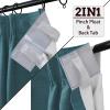 Drapifytex Pinch Pleat Thermal Insulated Blackout Curtains- (56Wx84L, Turquoise) Faux Linen Elegant Pinch Pleated Blackout Drape for Living Room Sliding Glass Door, 1 Panel view 4