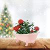 Operitacx Bathtub Shaped Ceramic Flower Pot for Plants Decorative Indoor Planter for Home and Garden Lightweight Matte Finish Container for Miniature Plants view 2