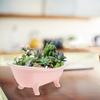 Operitacx Bathtub Shaped Ceramic Flower Pot for Plants Decorative Indoor Planter for Home and Garden Lightweight Matte Finish Container for Miniature Plants view 3
