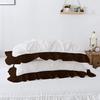 Decorative 3PC Two Tone Pinch Pleated Corner Ruffle Duvet Cover Set with Zipper, 100% Egyptian Cotton, 400 Thread Count - White/Chocolate Solid, Twin Size. view 4