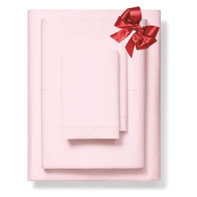 1000-Thread-Count 100% Pure Cotton Bed Sheets -4 Pc King Size Blush Sheet Set, Single Ply Long Staple Combed Cotton Yarns, Best Luxury Sateen Weave, Fits Mattress Upto 17'' Deep Pocket