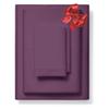 1000-Thread-Count 100% Pure Cotton Bed Sheets -3 Pc Twin Size Plum Sheet Set, Single Ply Long Staple Combed Cotton Yarns, Best Luxury Sateen Weave, Fits Mattress Upto 17'' Deep Pocket view 1